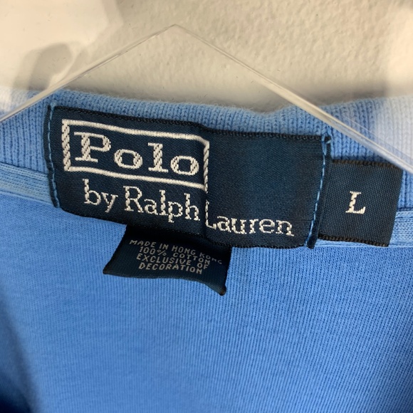 POLO RALPH LAUREN — Men's Blue Logo Polo Shirt L - Picture 3 of 8